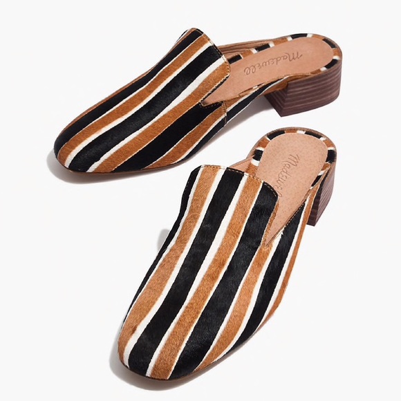 Madewell Shoes - Madewell The Willa Loafer Mule Striped Calf Hair